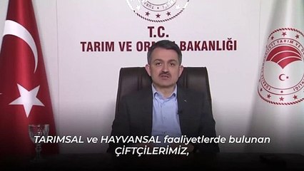 Tarım Bakanı Bekir Pakdemirli Açıklamaları