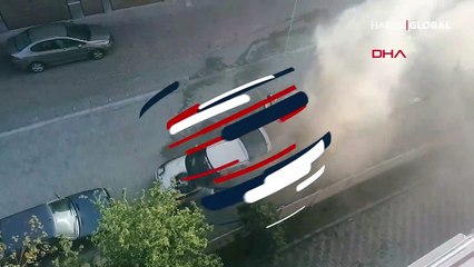 Anahtarı çevirdi, otomobil alev alev yandı