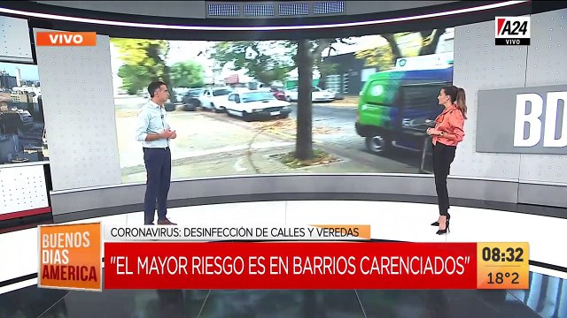 Así se desinfectan calles y veredas contra el #coronavirus