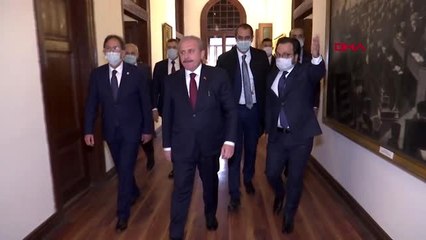 ANKARA TBMM BAŞKANI ŞENTOP TBMM'DEKİ ANITA ÇELENK KOYDU-DETAY