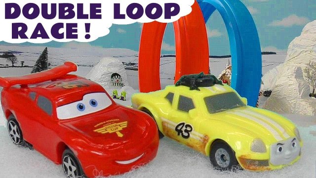 Hot Wheels Race Off Loop Challenge with Disney Cars Lightning McQueen and the Funny Funlings vs PJ Masks Catboy in this Full Episode English Toy Story from the Family Channel Toy Trains 4U