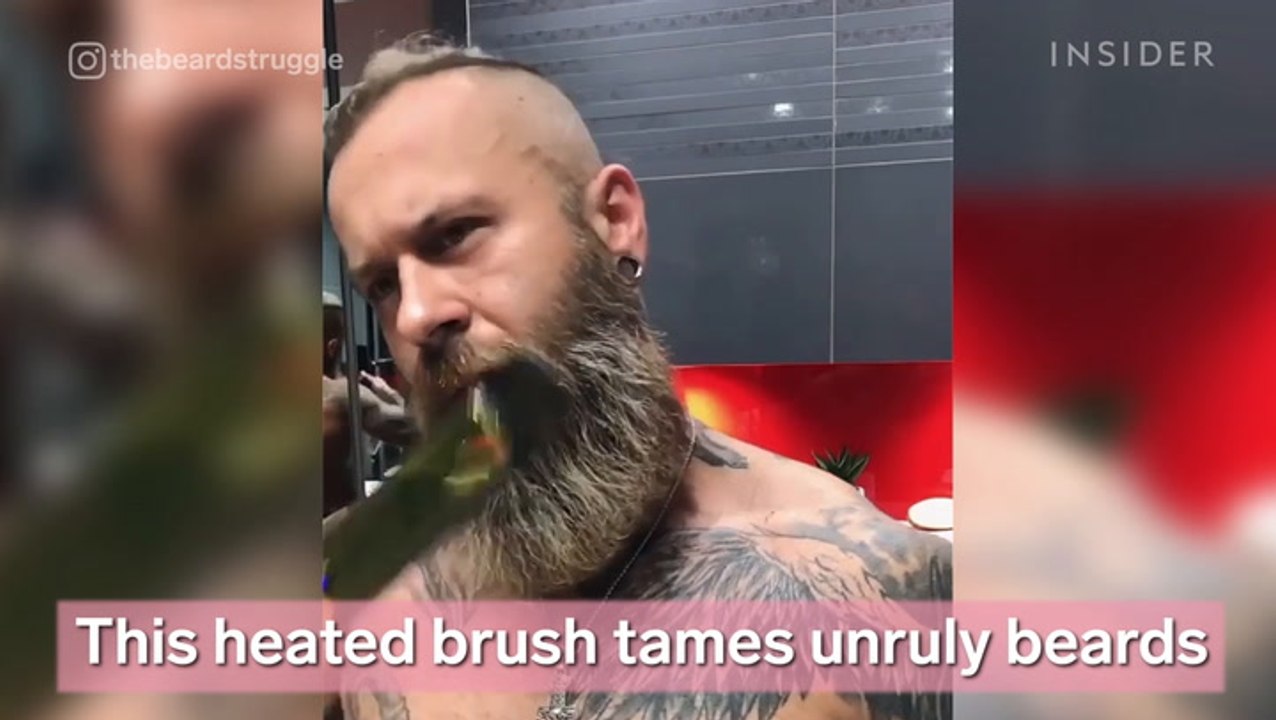 This heated brush tames unruly beards and facial hair without damage