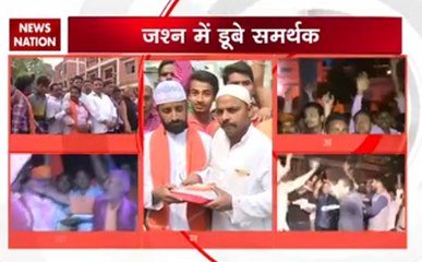 योगी आदित्यनाथ के समर्थकों ने सीएम पद की शपथ लेने से पहले मनाया जश्न