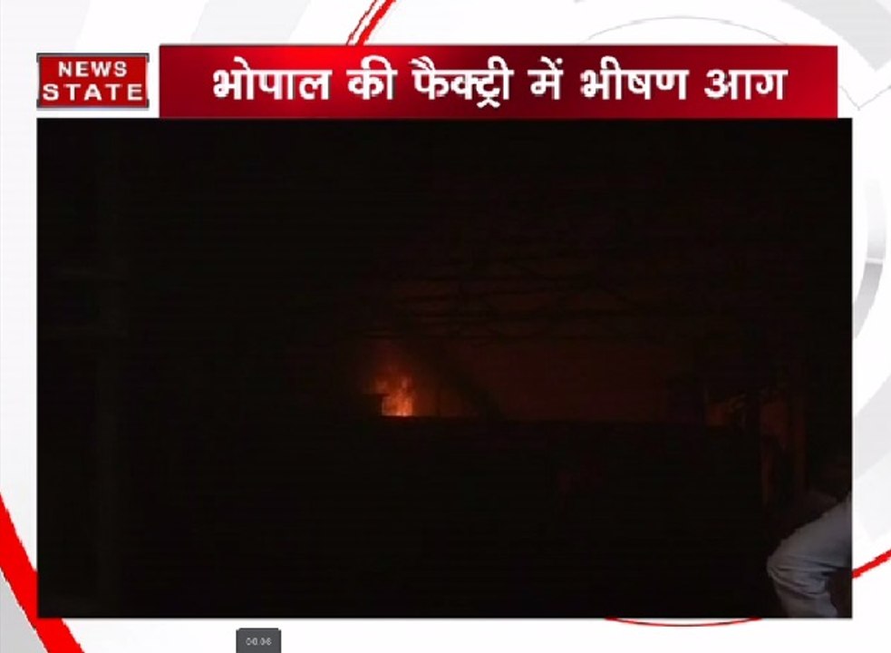 भोपाल में ब्रैड फैक्ट्री में लगी भीषण आग