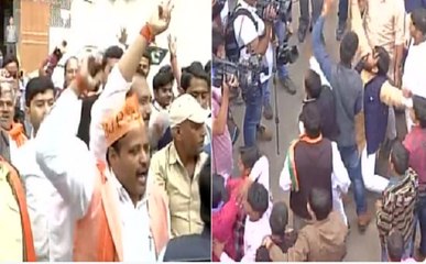 विधानसभा चुनाव परिणाम 2017: बीजेपी की शुरुआती रुझान में बंपर बढ़त, लखनऊ में शुरू हो गया जश्न