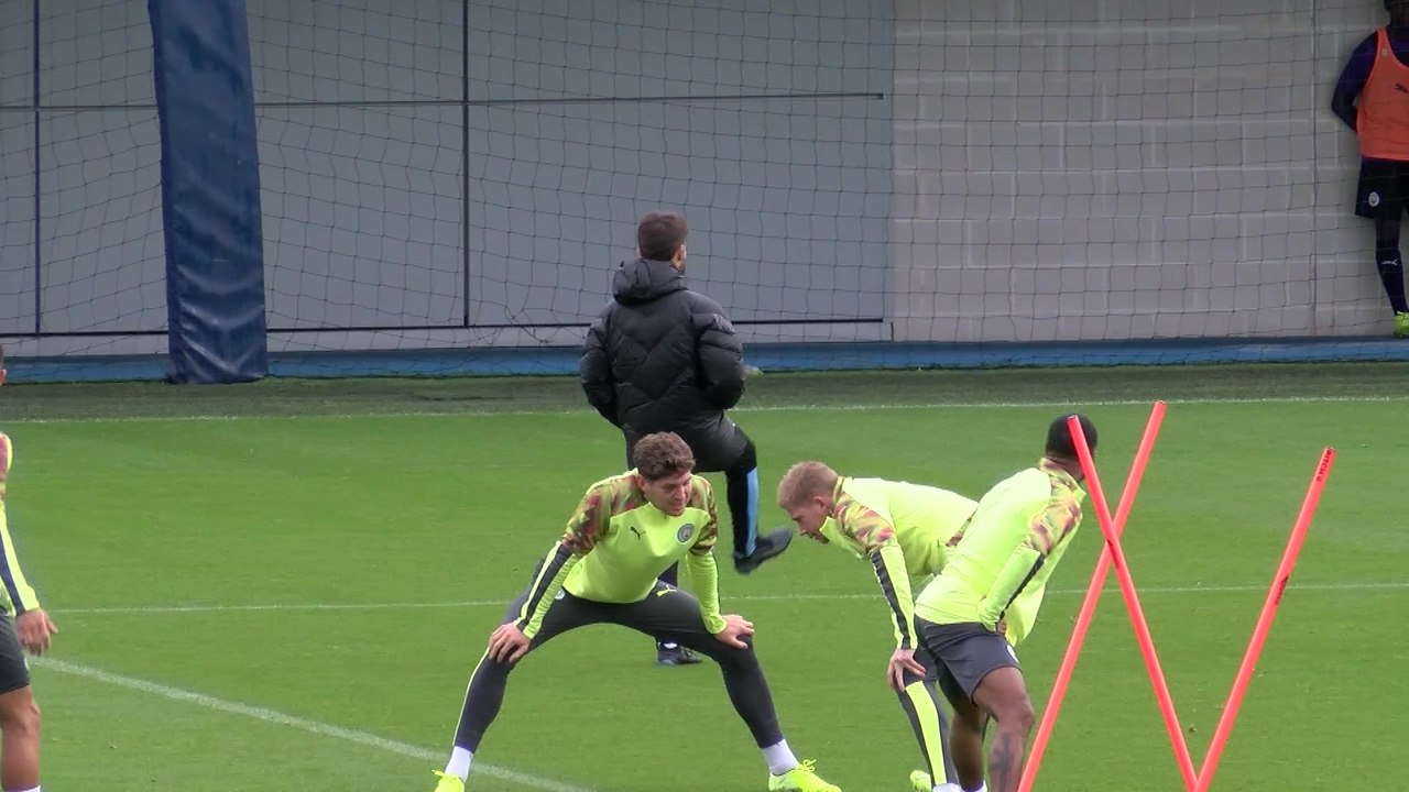 Manchester City training pre Atalanta