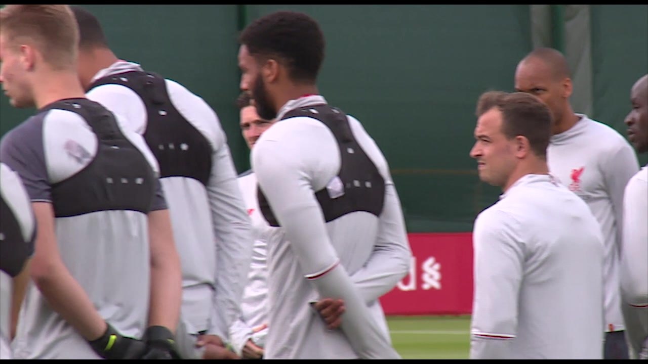 Liverpool players arrive for training