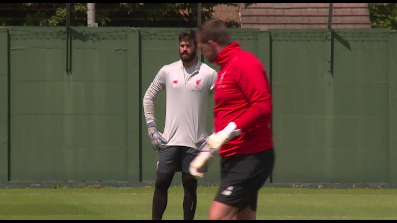 Liverpool goalkeepers training