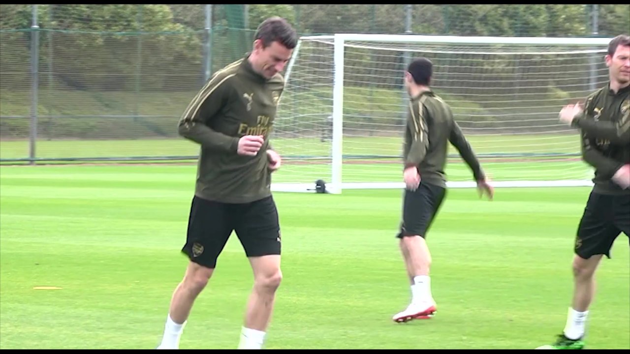 Arsenal training pre Valencia