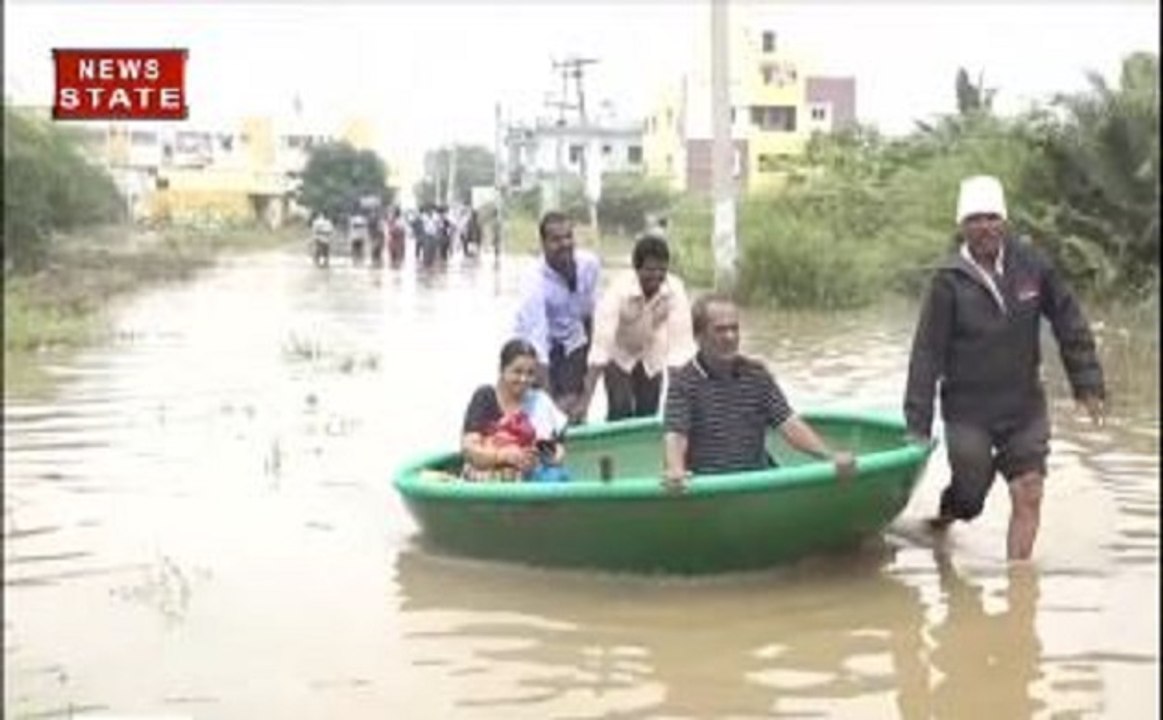 चेन्नई में भारी बारिश से तबाही, घरों में घुसा पानी