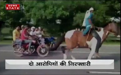 एक्सप्रेस वे पर घोड़े की रेस करने के आरोप में 2 की गिरफ्तारी