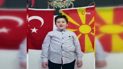 - Kuzey Makedonyalı çocuk 23 Nisan'ı şiir okuyarak kutladı