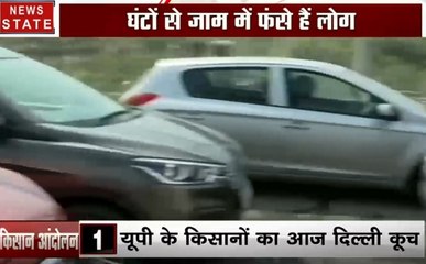 किसान आंदोलन से दिल्ली जाम, दिल्ली-यूपी बॉर्डर पर गाड़ियों की लंबी कतार