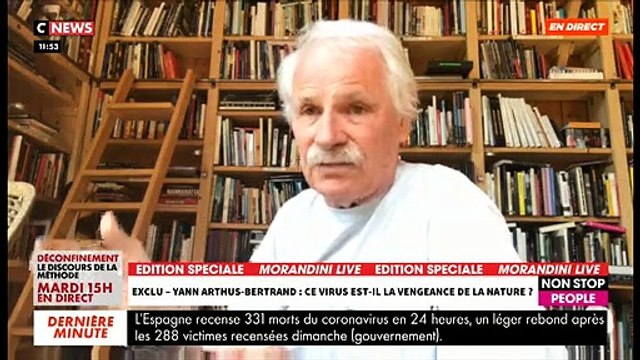 EXCLU - Coronavirus: Yann Arthus-Bertrand dans Morandini Live : Nous les écolos ça fait des années qu’on se bat contre les Chinois - VIDEO