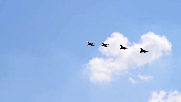US Air Force F 16 and German Eurofighter Typhoons - Germany, April 7, 2020