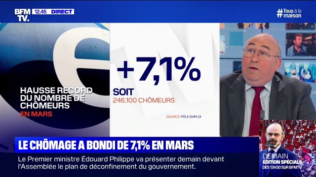 Économie: une hausse record du nombre de chômeurs, + 7,1% au mois de mars