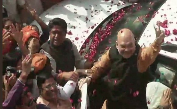 त्रिपुरा, नागालैंड में मोदी लहर, अमित शाह पहुंचे पार्टी मुख्यालय