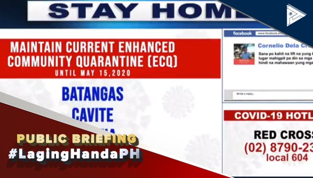 #LagingHandaPH | Pagpapalawig ng ECQ hanggang May 15, 2020 sa mga area na may high risk ng COVID-19, inaprubahan ni PRRD