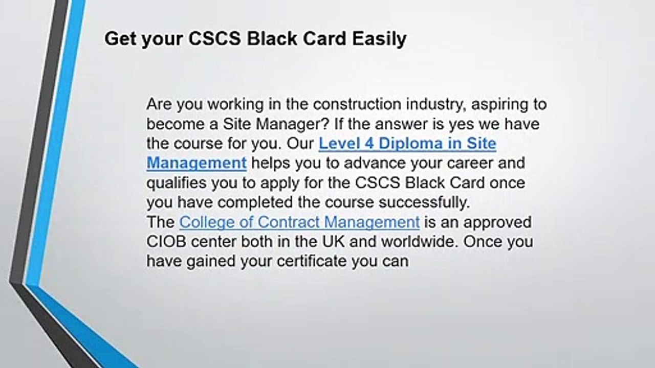 cscs black card requirements