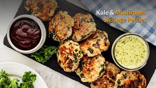 Keto Kale & Mushroom Sausage Patties - keto breakfast sausage recipe | easy & cheap