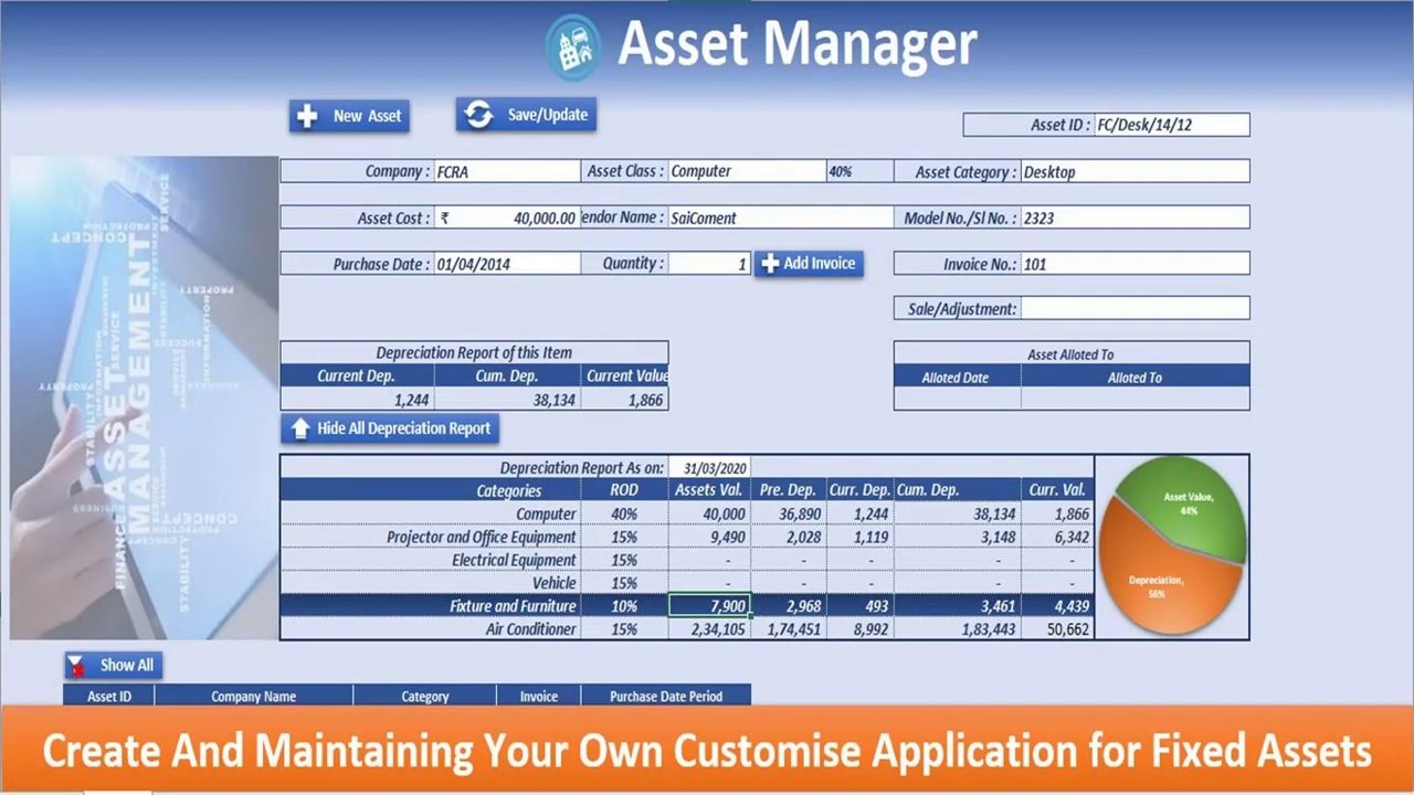 How To Create  Asset Register and Maintain In Excel