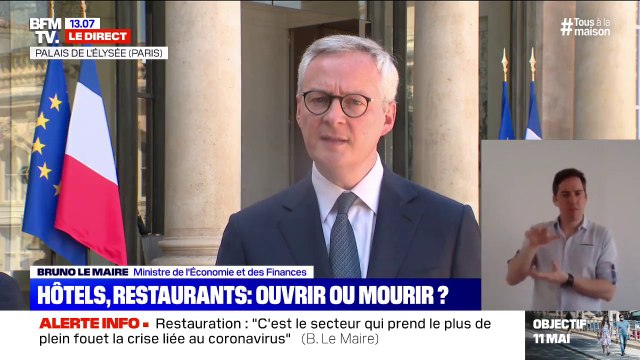 Bruno Lemaire: il y aura à compter du 1er juin, un renforcement du fond de solidarité pour l'hôtellerie et la restauration