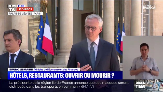 Selon Bruno Le Maire, la restauration est le secteur qui prend le plus de plein fouet la crise liée au coronavirus