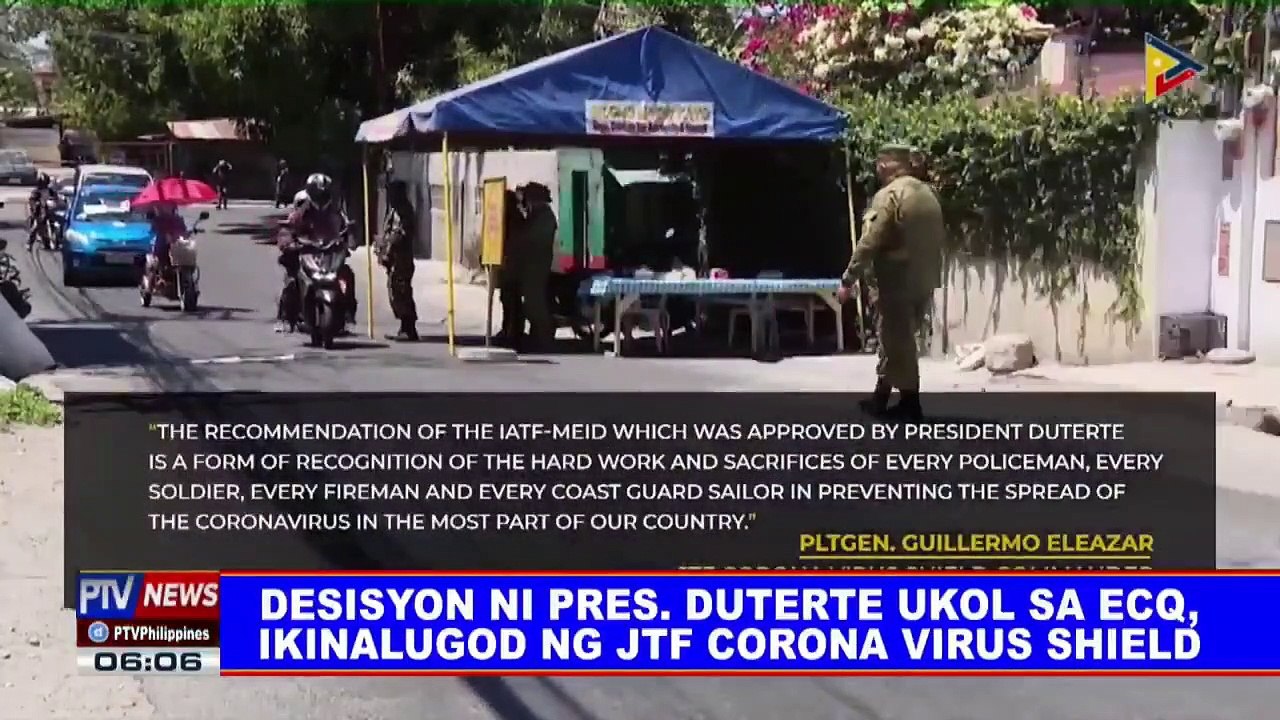 Desisyon ni Pres. #Duterte ukol sa ECQ, ikinalugod ng JTF Corona Virus Shield