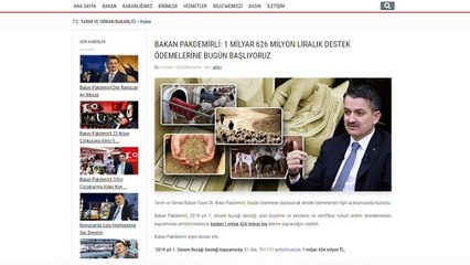 “1 milyar 626 milyon liralık destek ödemelerine başlıyoruz”