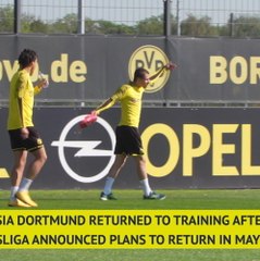 Скачать видео: Borussia Dortmund train as Bundesliga prepares to return to action