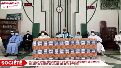 Ramadan 2020- déclaration du Conseil Supérieur des Imams relatif au début du jeûne en Côte d’Ivoire
