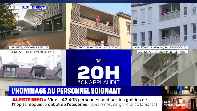 Les Français applaudissent comme tous les soirs les personnels mobilisés