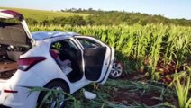 Carro capota várias vezes na rodovia BR-467 e motorista é socorrido pelo Corpo de Bombeiros