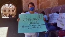 Enfermeras y personal médico protestó frente al Palacio de Gobierno en Zacatecas