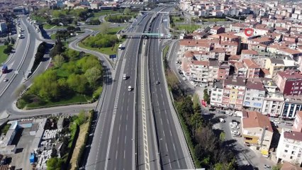 İstanbul'da kısıtlamanın 3'üncü gününde yollar boş kaldı