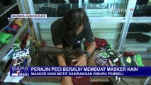 Perajin Peci Bikin Masker Kain Motif Sasirangan