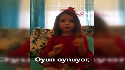 Miniklerden işaret dili ile ‘Evde kal, sağlıkla kal, iyi ki varsın Yeşilay’ mesajı