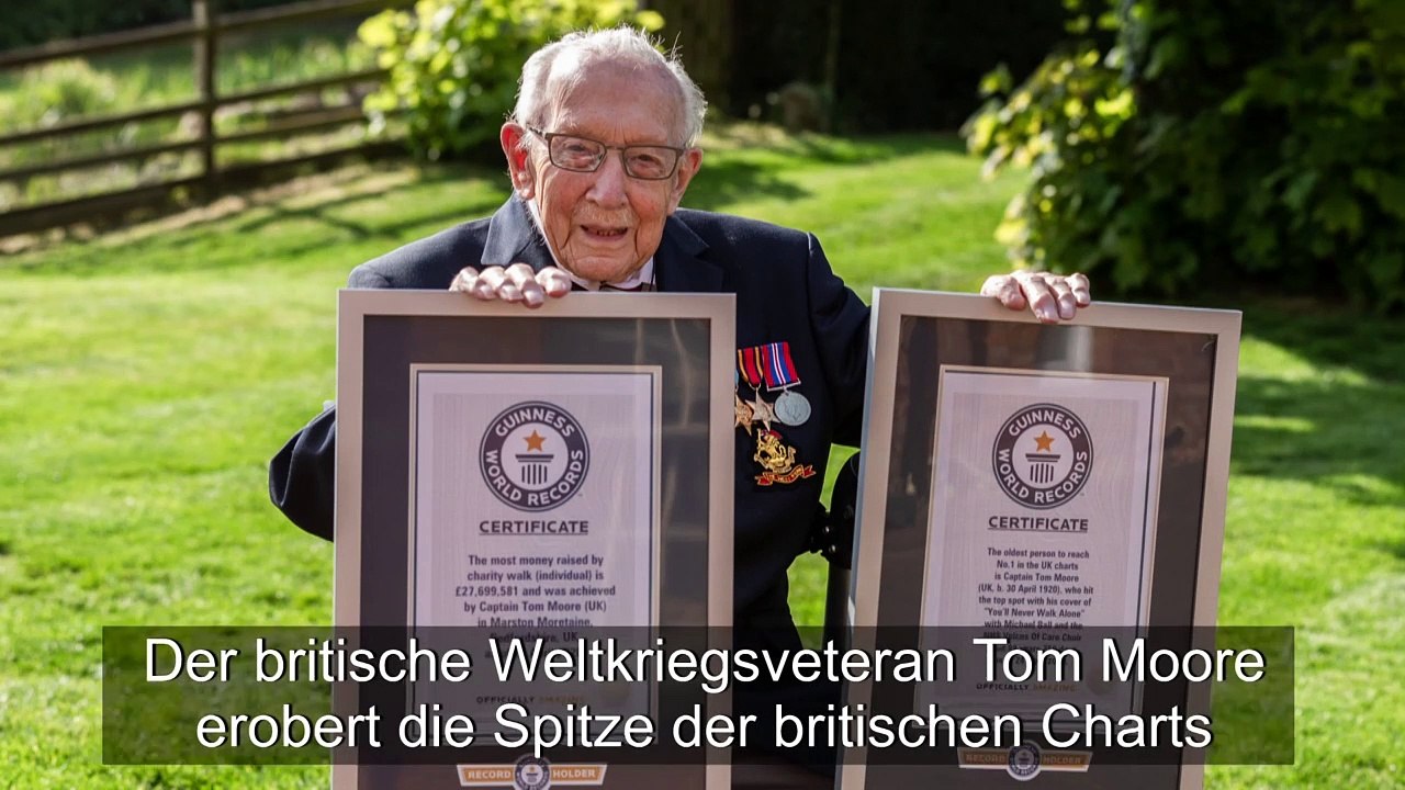 99-jähriger Weltkriegsveteran erobert Spitze der britischen Charts mit Spendensong