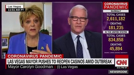 Pivô da CNN desespera com autarca de Las Vegas que quer reabrir o comércio