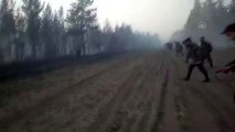 Kazakistan'daki iki gün önce çıkan orman yangınını söndürme çalışmaları sürüyor