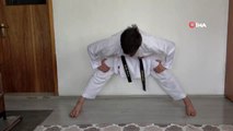 14 yaşındaki milli karateci antrenmanları halasıyla yapıyor