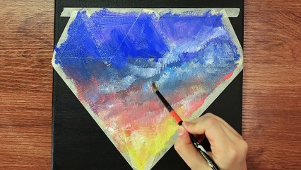 Diamond Acrylic Painting Using Masking Tape #8｜Satisfying Masking Tape ASMR