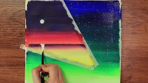 Spaceman Looking for Earth｜Acrylic Painting on Canvas Step by Step #14｜Satisfying Masking Tape ASMR