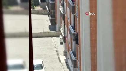 Camda tehlikeli temizlik kamerada