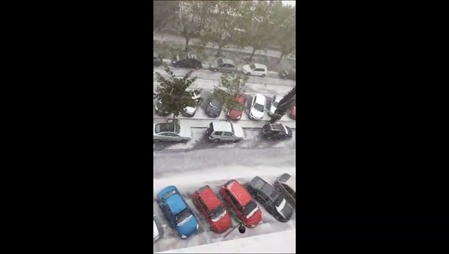 Tormenta y gran granizada en localidades de la comarca de Pamplona