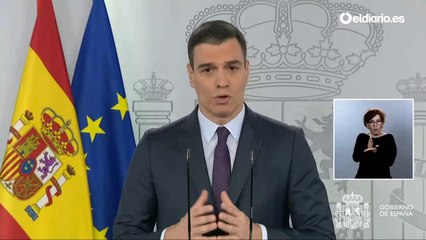Comparecencia de Pedro Sánchez desde el Palacio de la Moncloa