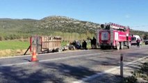 Devrilen boş tüp yüklü kamyonun sürücüsü öldü