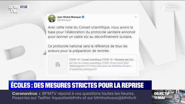 Ecoles: des mesures strictes recommandées par le Conseil scientifique