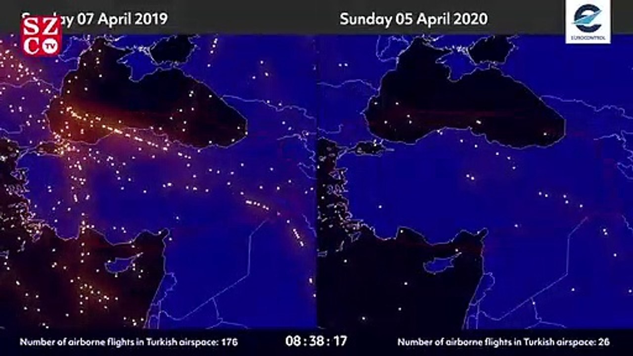Corona virüsü hava trafiğini böyle etkiledi: 7 Nisan 2019-5 Nisan 2020