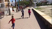 Freedom! Children in Spain leave home for first time in six weeks